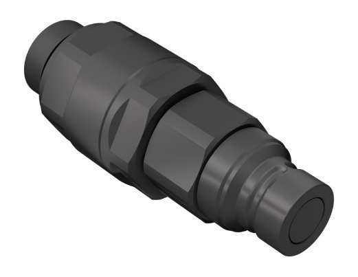 Faster Quick Swivel flat-face hydraulic coupling with a built-in swivel that rotates under pressure to prevent hose twist.